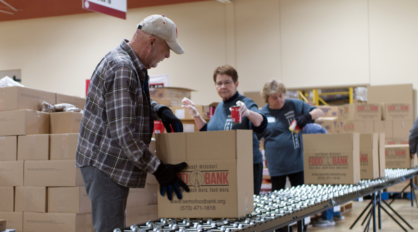 Southeast Missouri Food Bank - packing senior boxes - JustServe